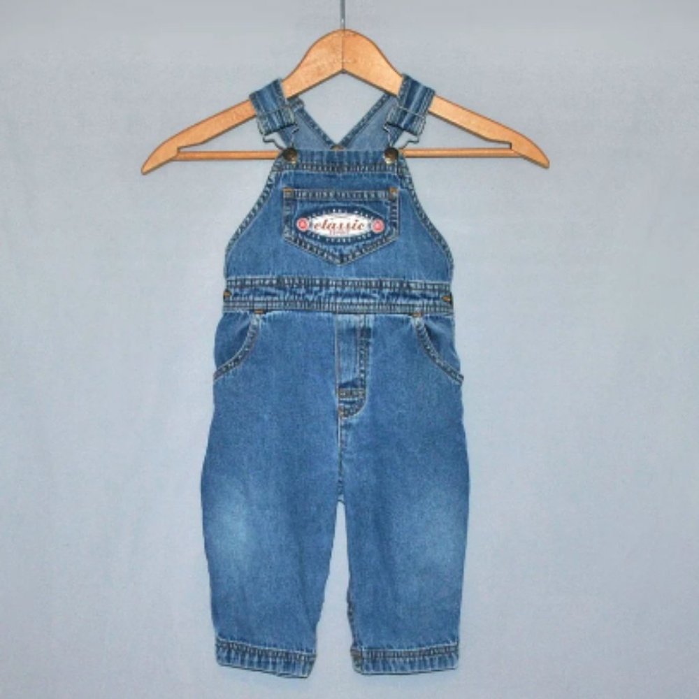 Vintage Esprit Denim Overalls Size 12 Months Blue Jean Bibs